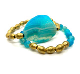 Teal & Ethiopian brass