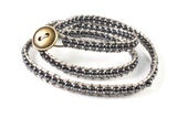 Metallic Leather wrap bracelet/ necklace