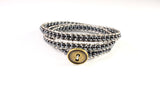 Metallic Leather wrap bracelet/ necklace